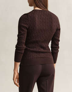GANT ПУЛОВЕР С ДЪЛЪГ РЪКАВ STRETCH COTTON CABLE C-NECK