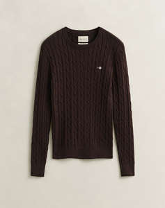 GANT ПУЛОВЕР С ДЪЛЪГ РЪКАВ STRETCH COTTON CABLE C-NECK