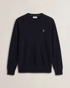 GANT ПУЛОВЕР С ДЪЛЪГ РЪКАВ MICRO TEXTURED COTTON C-NECK