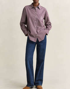 GANT РИЗА С ДЪЛЪГ РЪКАВ REL CLASSIC POPLIN STRIPE SHIRT