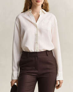 GANT РИЗА С ДЪЛЪГ РЪКАВ PINSTRIPE BACK FOLD DETAIL SHIRT