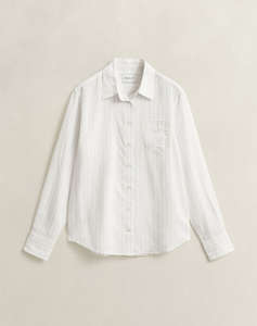 GANT РИЗА С ДЪЛЪГ РЪКАВ PINSTRIPE BACK FOLD DETAIL SHIRT