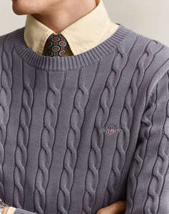 GANT ПУЛОВЕР С ДЪЛЪГ РЪКАВ COTTON CABLE C-NECK