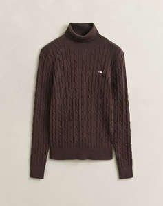 GANT ПУЛОВЕР С ДЪЛЪГ РЪКАВ STRETCH COTTON CABLE TURTLENECK