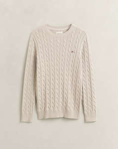 GANT ПУЛОВЕР С ДЪЛЪГ РЪКАВ COTTON CABLE C-NECK
