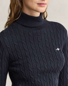 GANT ПУЛОВЕР С ДЪЛЪГ РЪКАВ STRETCH COTTON CABLE TURTLENECK