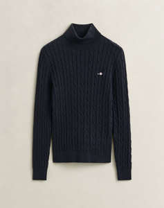 GANT ПУЛОВЕР С ДЪЛЪГ РЪКАВ STRETCH COTTON CABLE TURTLENECK