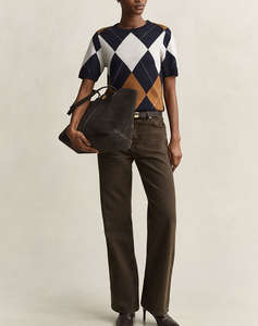 GANT ПУЛОВЕР С КЪС РЪКАВ WOOL ARGYLE C-NECK SS