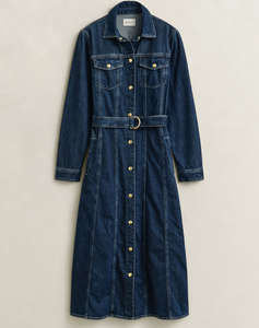 GANT РОКЛЯ BELTED DENIM MIDI DRESS