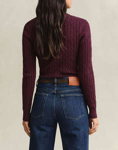 GANT ПУЛОВЕР С ДЪЛЪГ РЪКАВ STRETCH COTTON CABLE C-NECK