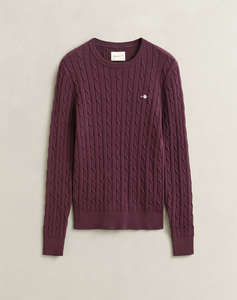 GANT ПУЛОВЕР С ДЪЛЪГ РЪКАВ STRETCH COTTON CABLE C-NECK