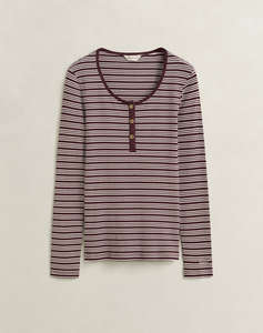 GANT БЛУЗА С ДЪЛЪГ РЪКАВ SLIM RIBBED LS HENLEY TOP