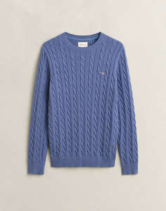 GANT ПУЛОВЕР С ДЪЛЪГ РЪКАВ COTTON CABLE C-NECK