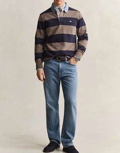 GANT БЛУЗА С ДЪЛЪГ РЪКАВ REG CHAMBRAY STRIPE HEAVY RUGGER