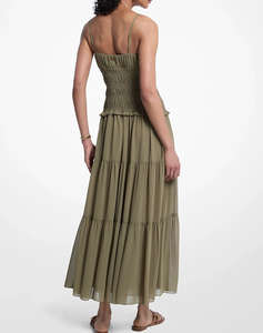 MICHAEL KORS SMOCKED MAXI DRESS