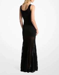 MICHAEL KORS SCOOP NK SHEER MAXI DRS