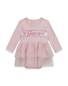 GUESS MIXED FABRIC LS DRESS BODYSUIT ГАЩЕРИЗОН ЗА ДЕЦА GIRL