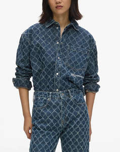 KARL LAGERFELD JEANS KLJ ARGYLE DENIM SHIRT