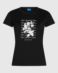 KARL LAGERFELD KLJ SLIM TEE FLOCKED FLORAL