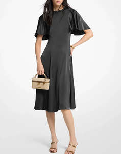 MICHAEL KORS CAPE SLEEVE MIDI DRESS