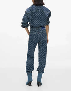KARL LAGERFELD KLJ HR STRAIGHT ARGYLE DENIM