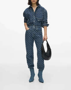 KARL LAGERFELD KLJ HR STRAIGHT ARGYLE DENIM