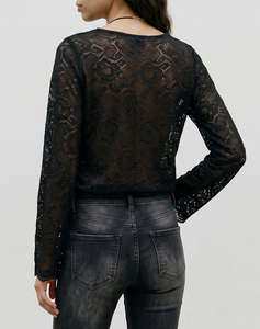 VERO MODA VMBLOOM LACE L/S BOAT NECK TOP WVN