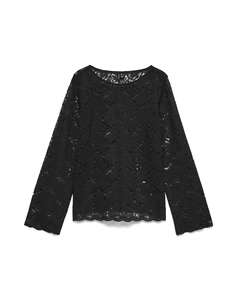 VERO MODA VMBLOOM LACE L/S BOAT NECK TOP WVN