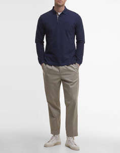 BARBOUR BARBOUR ESSENTIAL L/S TARTAN PIQUE POLO SHIRT