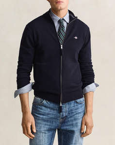 GANT ПЛЕТЕНА ЖИЛЕТКА SUPERFINE LAMBSWOOL ZIP CARDIGAN