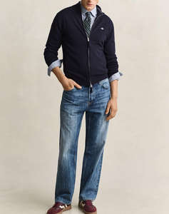 GANT ПЛЕТЕНА ЖИЛЕТКА SUPERFINE LAMBSWOOL ZIP CARDIGAN