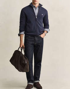 GANT ПЛЕТЕНА ЖИЛЕТКА SUPERFINE LAMBSWOOL ZIP CARDIGAN