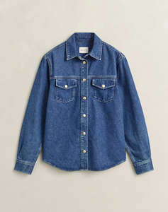 GANT РИЗА С ДЪЛГИ РЪКАВИ GOLD BUTTON DENIM SHIRT