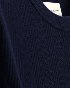 GANT ПУЛОВЕР С ДЪЛГИ РЪКАВИ HERRINGBONE SIZE TEXTURED C-NECK