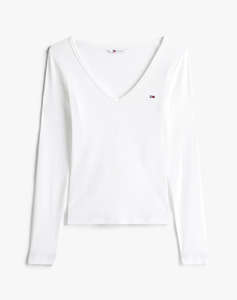 TOMMY JEANS TJW SLIM ESSENTIAL RIB V LS