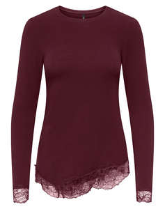 ONLY ONLGLAMOUR L/S LACE DETAIL TOP JRS