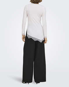 ONLY ONLGLAMOUR L/S LACE DETAIL TOP JRS