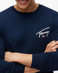 TOMMY JEANS TJM SLIM SIGNATURE CHEST TEE LS