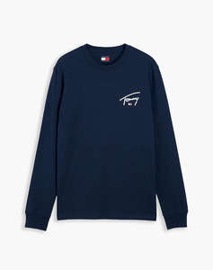 TOMMY JEANS TJM SLIM SIGNATURE CHEST TEE LS