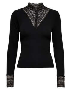 ONLY ONLTILDE L/S HIGH NECK LACE TOP JRS NOOS