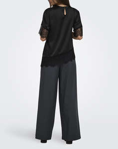 ONLY ONLINDONA 2/4 SATIN LACE TOP WVN