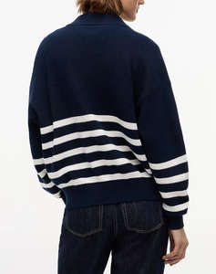 TOMMY JEANS TJW STRIPE QUARTER ZIP SWEATER