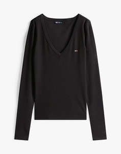 TOMMY JEANS TJW SLIM ESSENTIAL RIB V LS