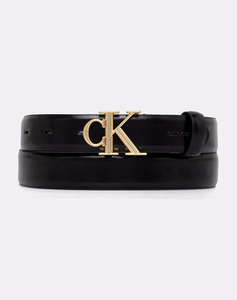 CALVIN KLEIN JEANS ROUND CK BUCKLE 30MM BELT SMOOTH