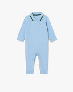 LACOSTE БЕБЕШКО БОДИ С ДЪЛГИ РЪКАВИ FOOTLESS PIQUE COVERALL