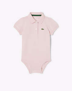 LACOSTE БЕБЕШКО ПОЛО БОДИ С КЪСИ РЪКАВИ SHIRRED SLEEVE PIQUE BODYSUIT