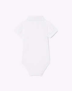 LACOSTE БЕБЕШКО ПОЛО БОДИ С КЪСИ РЪКАВИ SHIRRED SLEEVE PIQUE BODYSUIT