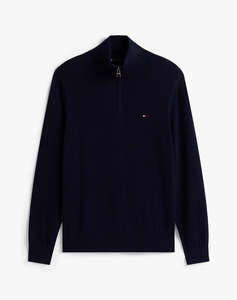 TOMMY HILFIGER PIMA ORG CTN CASHMERE ZIP MOCK
