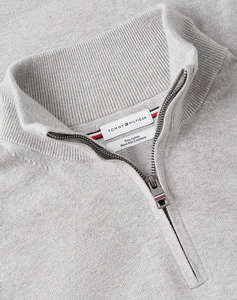 TOMMY HILFIGER PIMA ORG CTN CASHMERE ZIP MOCK