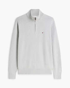 TOMMY HILFIGER PIMA ORG CTN CASHMERE ZIP MOCK
